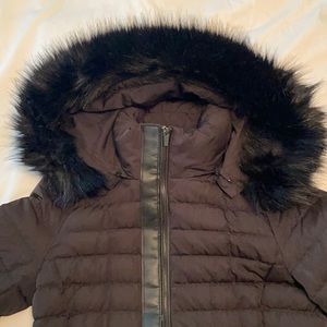 Zara Basic Outerwear long coat with removable hood M